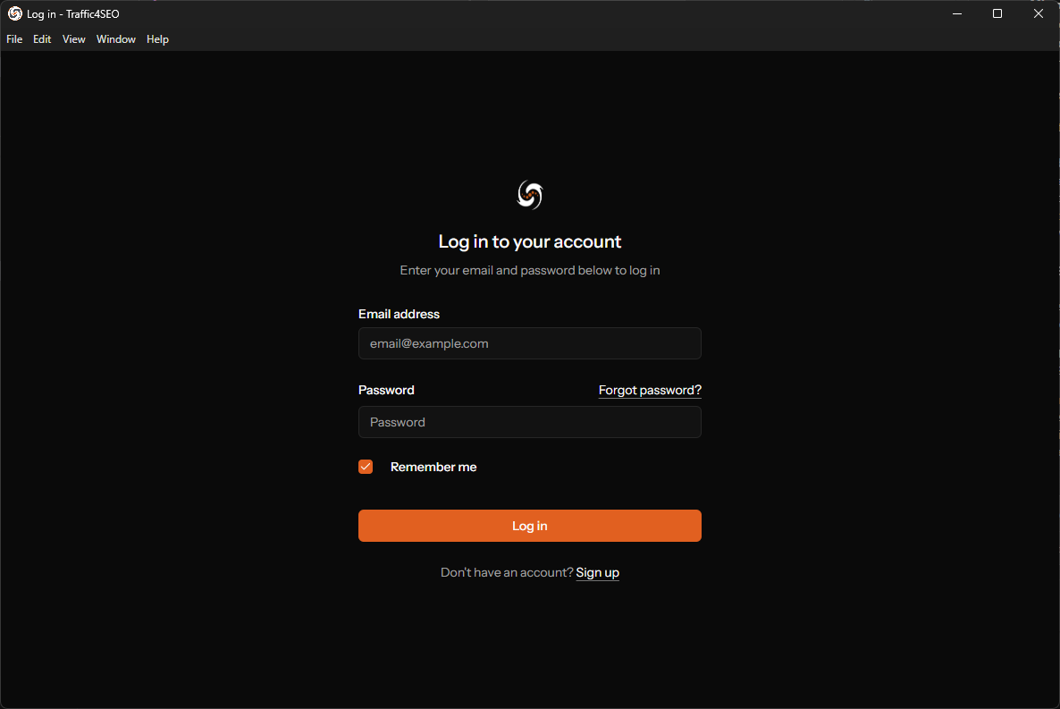 App Login Screen
