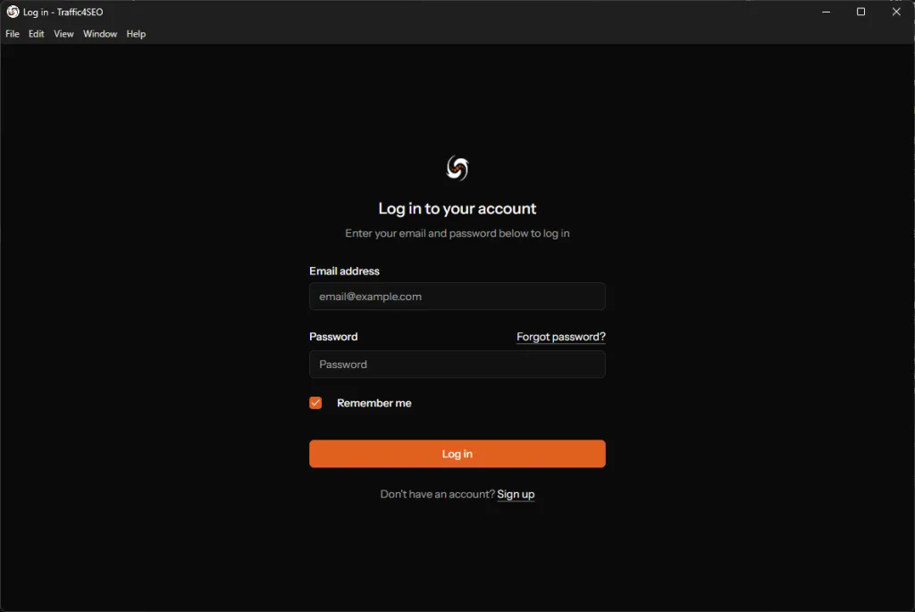 App Login Screen