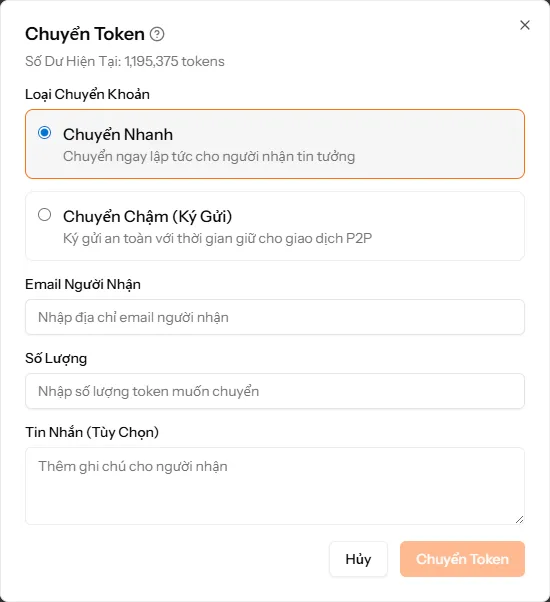 Token Transfer Dialog