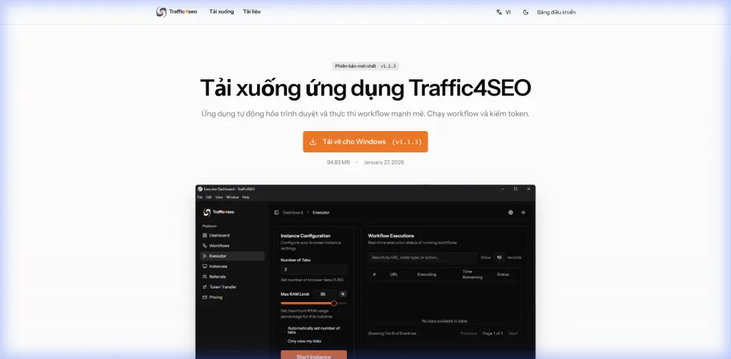 Traffic4SEO App Download Page